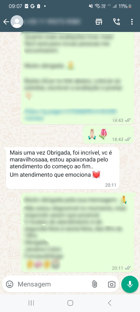 Depoimento de família pelo WhatsApp sobre a avaliação auditiva infantil com a Dra. Janaína Colon em Indaiatuba