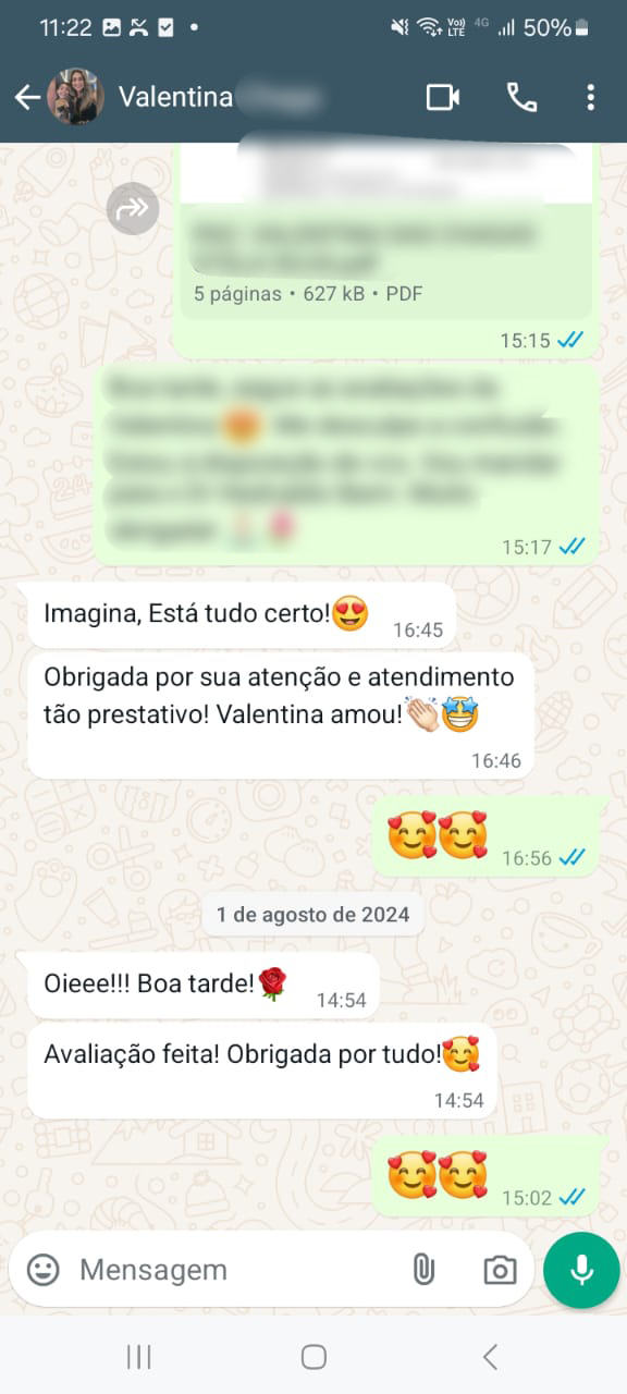 Criança acompanhada durante o processo
